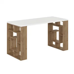 Písací stôl Maze - White, Dark Oak