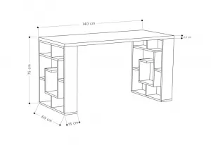 Písací stôl Maze - White, Dark Oak