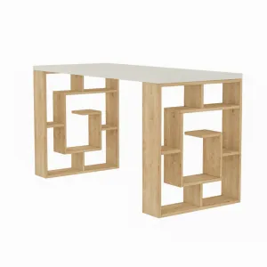 Písací stôl Maze - White, Oak