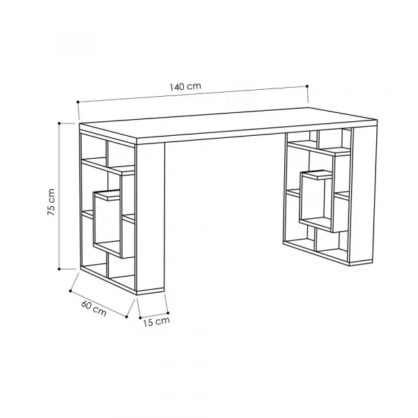 Písací stôl Maze - White, Oak