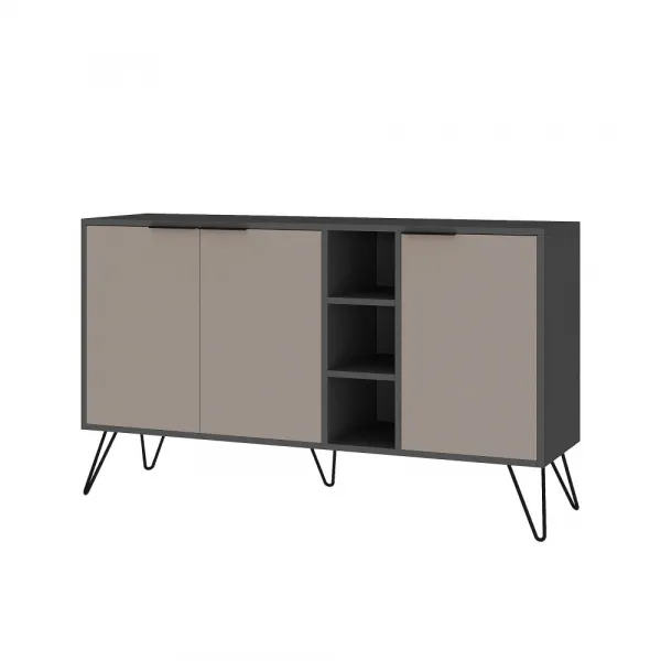 Konzolový stolík Clara Console - Anthracite, Light Mocha