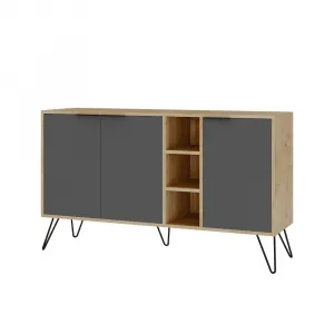 Konzolový stolík Clara Console - Oak, Anthracite