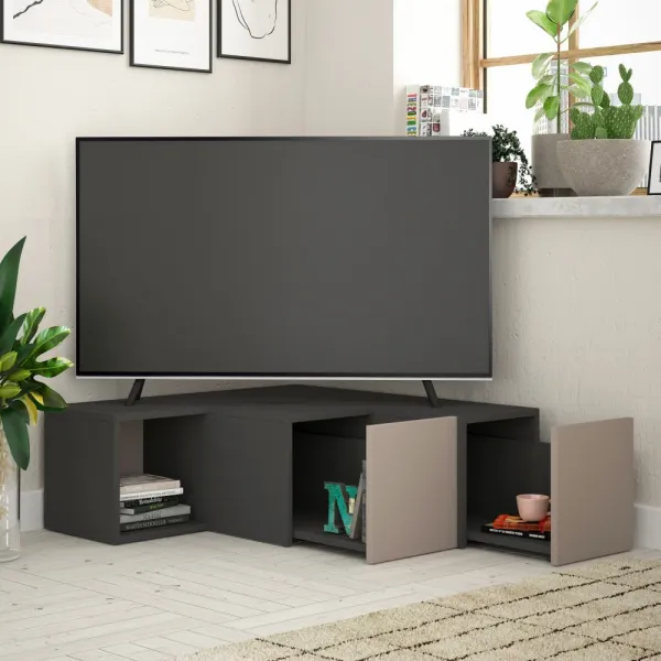 TV stolík Compact - Anthracite, Light Mocha