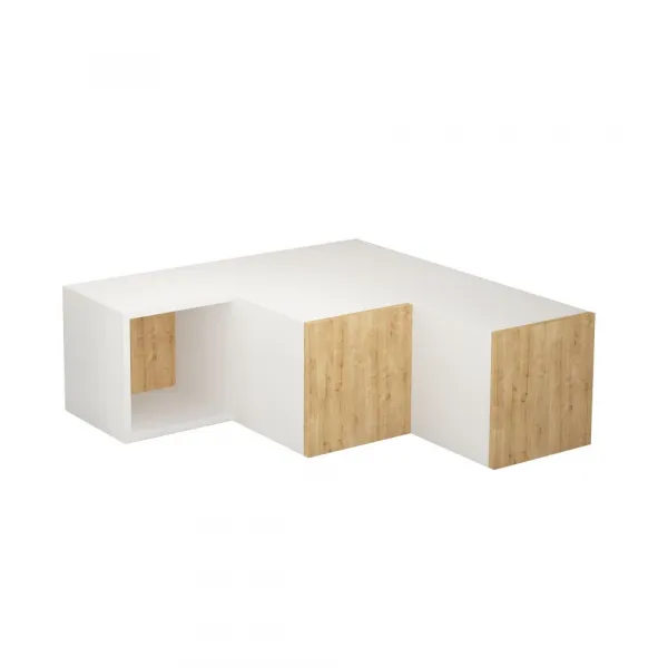 TV stolík Compact - White, Oak