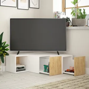 TV stolík Compact - White, Oak