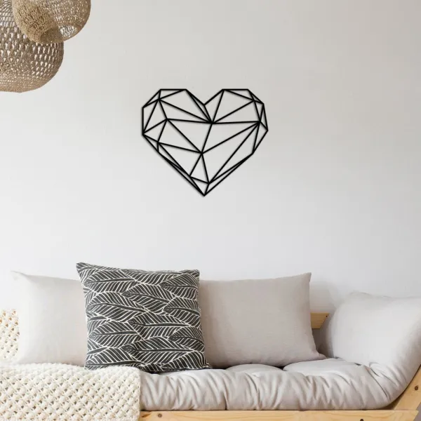 Dekoratívny kovový doplnok na stenu Heart Metal Decor
