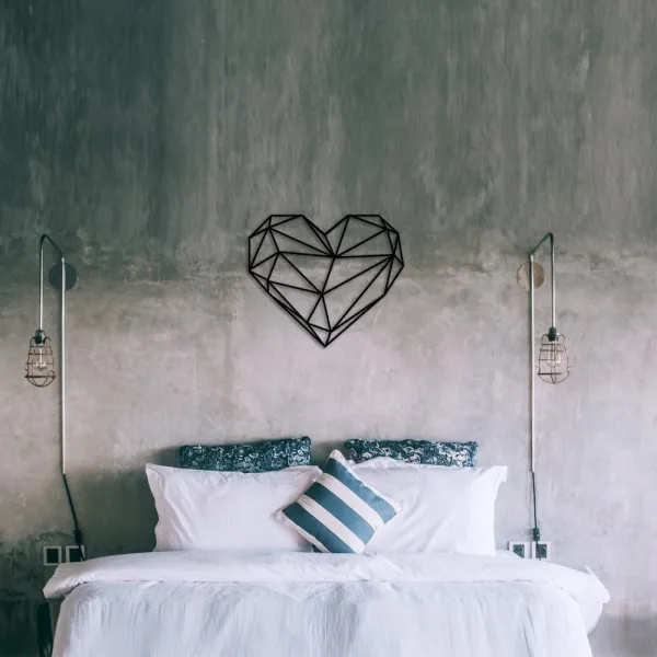 Dekoratívny kovový doplnok na stenu Heart Metal Decor