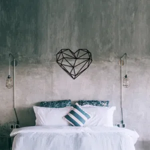 Dekoratívny kovový doplnok na stenu Heart Metal Decor