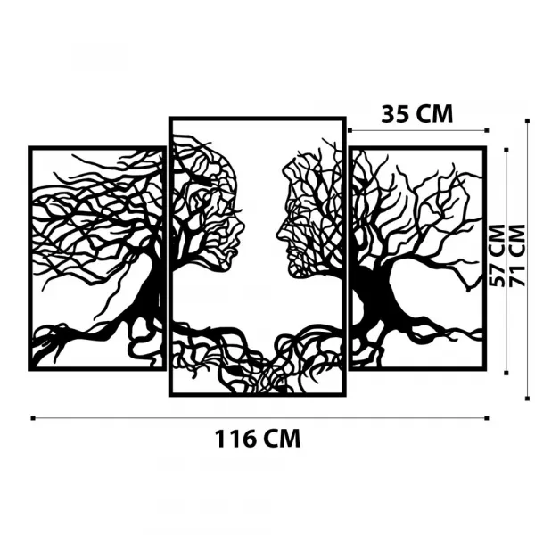 Dekoratívny kovový doplnok na stenu Love Tree
