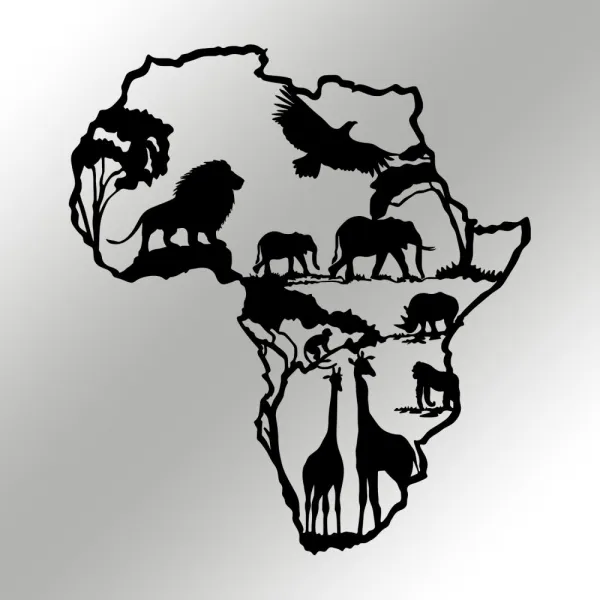 Dekoratívny kovový doplnok na stenu African 2