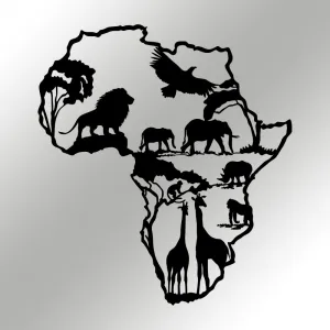 Dekoratívny kovový doplnok na stenu African 2