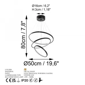 Závesný LED luster Simit - 13697