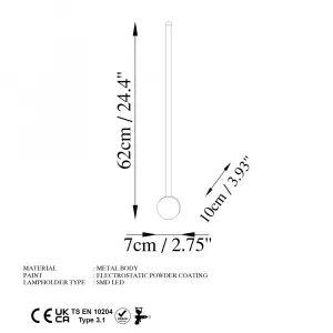 Nástenné svietidlo Sword - 13480, čierna