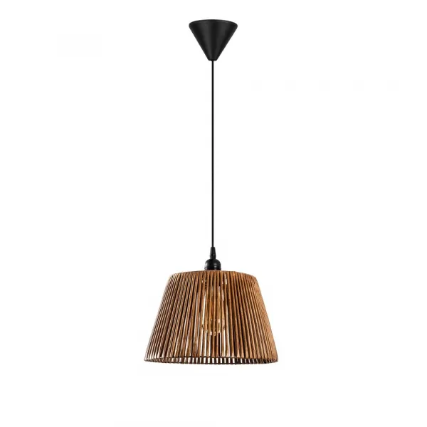 Závesný lustr Cone - Natural, čierna