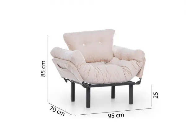Kreslo ušiak Nitta Single - Cream