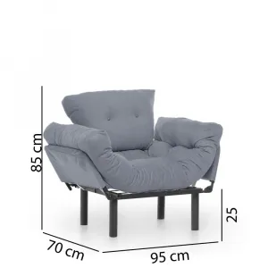 Kreslo ušiak Nitta Single - Grey