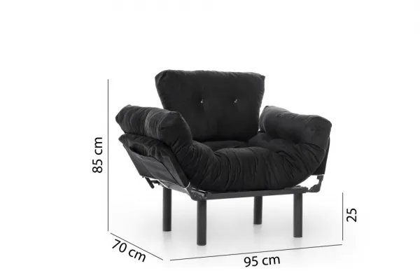 Kreslo ušiak Nitta Single - Black