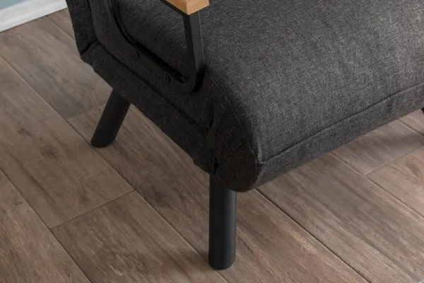 Hanah Home Rozkládací křeslo Single Sando tmavě šedé