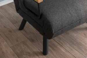 Hanah Home Rozkládací křeslo Single Sando tmavě šedé