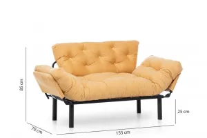 Dvojmiestna rozkladacia pohovka Nitta - Mustard