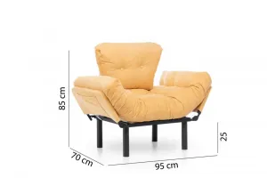 Kreslo ušiak Nitta Single - Mustard