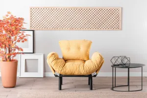 Kreslo ušiak Nitta Single - Mustard