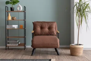 Hanah Home Rozkládací křeslo Single Sando světle hnědé