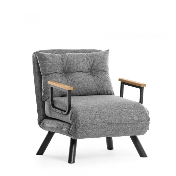 Hanah Home Rozkládací křeslo Single Sando světle šedé