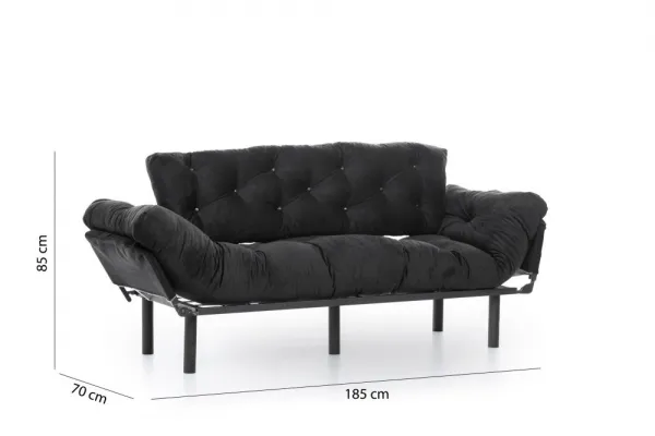 Trojmiestna rozkladacia pohovka Nitta Triple - Black