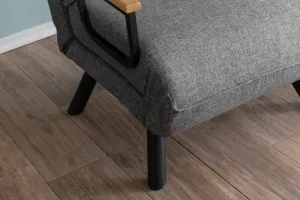 Hanah Home Rozkládací křeslo Single Sando světle šedé