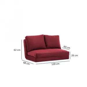 Dvojmiestna rozkladacia pohovka Taida - Maroon