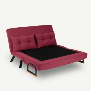 Hanah Home Dvoumístná rozkládací pohovka Seater Sando bordó
