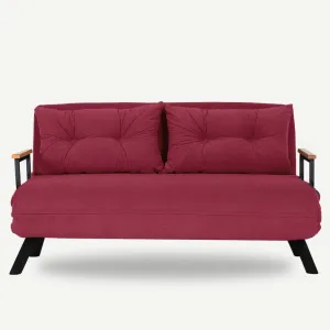 Hanah Home Dvoumístná rozkládací pohovka Seater Sando bordó