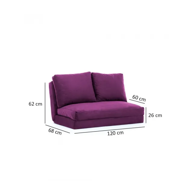 Dvojmiestna rozkladacia pohovka Taida - Purple