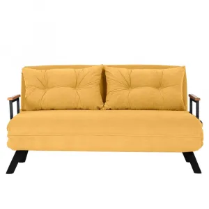 Hanah Home Dvoumístná rozkládací pohovka Seater Sando hořčicová