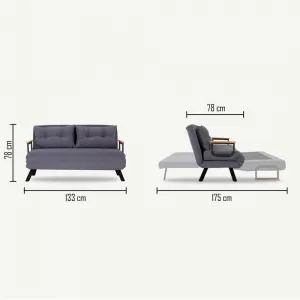 Hanah Home Dvoumístná rozkládací pohovka Seater Sando černá