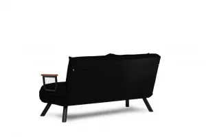 Hanah Home Dvoumístná rozkládací pohovka Seater Sando černá