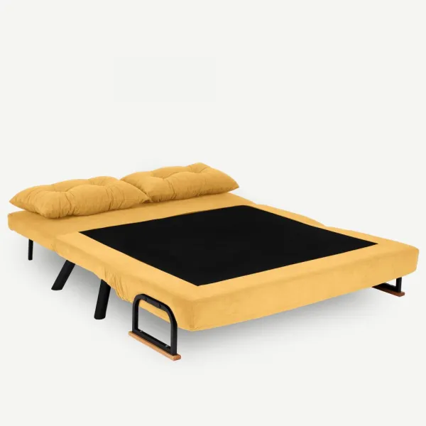 Hanah Home Dvoumístná rozkládací pohovka Seater Sando hořčicová