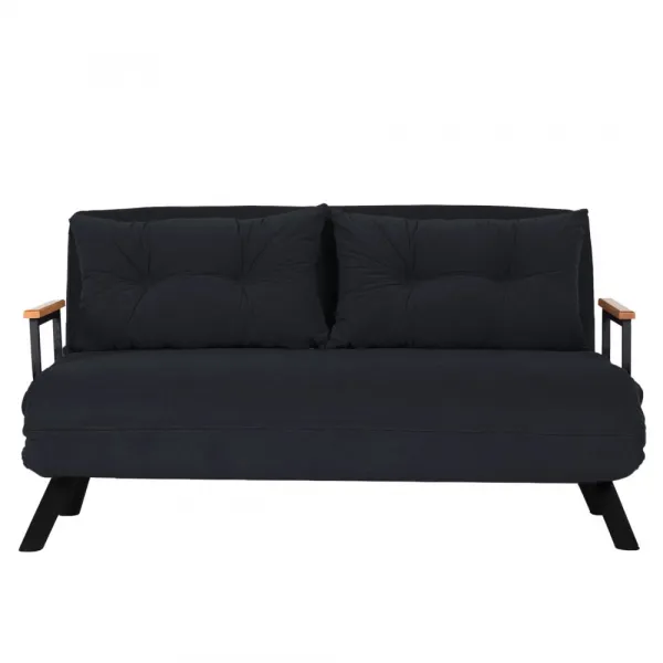 Hanah Home Dvoumístná rozkládací pohovka Seater Sando černá