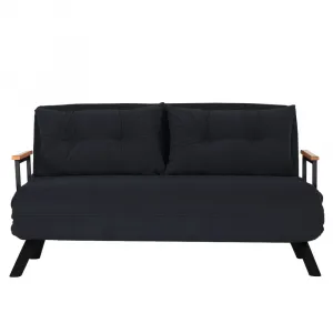 Hanah Home Dvoumístná rozkládací pohovka Seater Sando černá