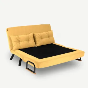 Hanah Home Dvoumístná rozkládací pohovka Seater Sando hořčicová