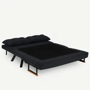 Hanah Home Dvoumístná rozkládací pohovka Seater Sando černá