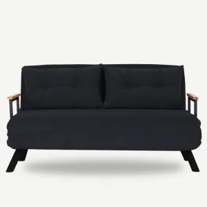 Hanah Home Dvoumístná rozkládací pohovka Seater Sando černá