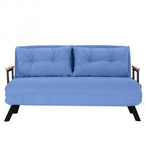 Hanah Home Dvoumístná rozkládací pohovka Seater Sando modrá