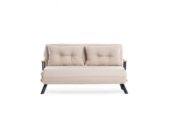 Hanah Home Dvoumístná rozkládací pohovka Seater Sando krémová II