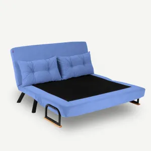 Hanah Home Dvoumístná rozkládací pohovka Seater Sando modrá