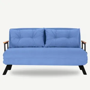 Hanah Home Dvoumístná rozkládací pohovka Seater Sando modrá