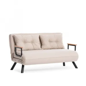 Hanah Home Dvoumístná rozkládací pohovka Seater Sando krémová II