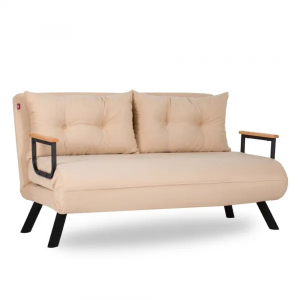 Hanah Home Dvoumístná rozkládací pohovka Seater Sando krémová