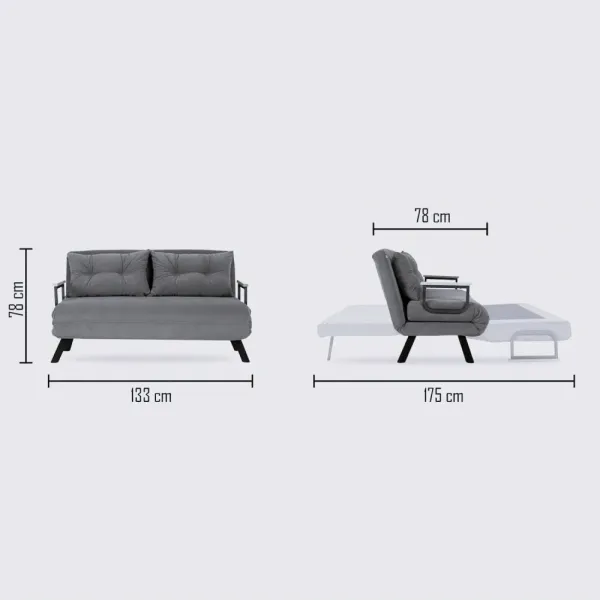Hanah Home Dvoumístná rozkládací pohovka Seater Sando krémová